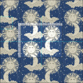 Tissu rêve bohème bleu (Carreau)
