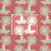 Tissu rêve bohème corail (Carreau)