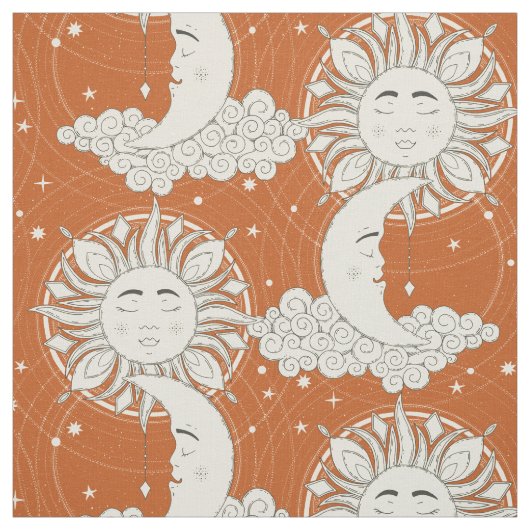 Tissu rêve bohème orange (Échantillon)