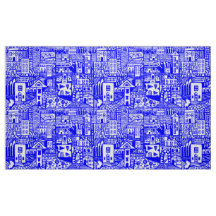 Tissu Rêve urbain - Bleu