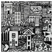Tissu Rêve urbain - Noir (Échantillon)