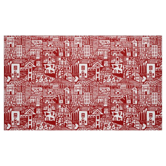 Tissu Rêve urbain - Ruby Red (Fat Quarter)