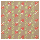 Tissu Reverse Ladybugs & Feuilles sur Motif papier Brown (Échantillon)