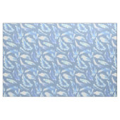Tissu rêves doux - plumes cyanotypes : (Yard)