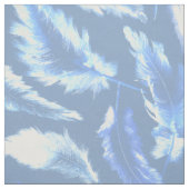 Tissu rêves doux - plumes cyanotypes : (Échantillon)