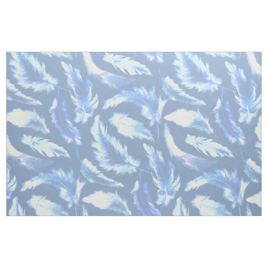 Tissu rêves doux - plumes cyanotypes : (Fat Quarter)