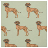 Tissu Rhodesian Ridgeback mignon Chien Lion Africain Ver (Échantillon)