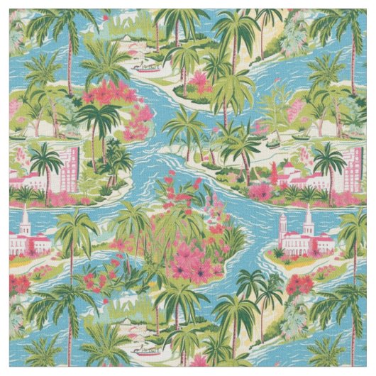 Tissu Rivières d'île tropicale (Fermer)