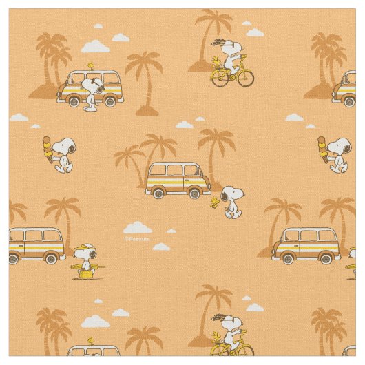 Tissu Road Trippin | Peanuts Snoopy Beach Pattern (Fermer)