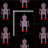 Tissu Robby le robot (Carreau)