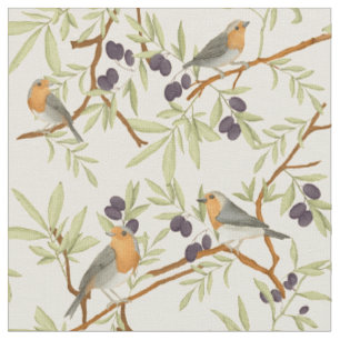 Tissu Robes sur branches d'oliviers