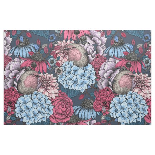 Tissu Robins dans le jardin 3 (Fat Quarter)