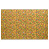 Tissu Robins et fleurs de lys, orange et vert (Fat Quarter)
