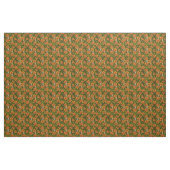 Tissu Robins et fleurs de lys, orange et vert foncé (Yard)