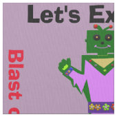 Tissu Robot De Cartoon Fille Alien Feu De Violet (fermé)