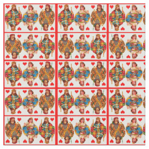 Tissu Roi de la reine de coeurs des coeurs Jack des