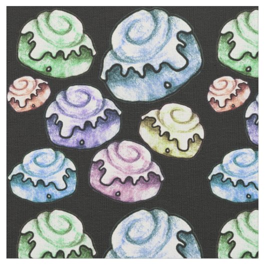 Tissu Rolls de cannelle rétro (Fermer)