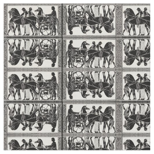 Tissu Romancient men and horses (Fermer)