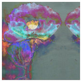 Tissu Romantique élégant violet turquoise peinture de fl (Fermer)