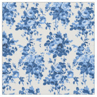 Romantique Vintage Roses-Bleu sur Blanc