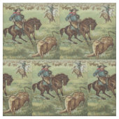 Tissu Roping de boeuf occidental vintage de cowboy (Échantillon)