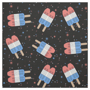 Tissu roquettes patriotiques pop & arroses rouge blanc b