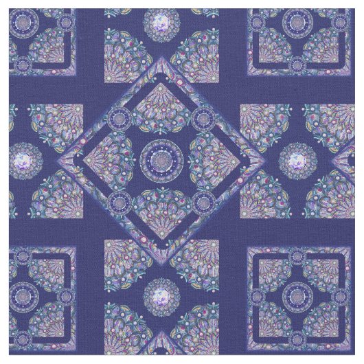 Tissu rosace bleue (Fermer)