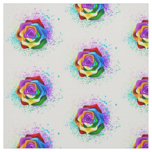 Tissu Rose arc-en-ciel coloré (Échantillon)