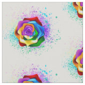 Tissu Rose arc-en-ciel coloré (Détail)