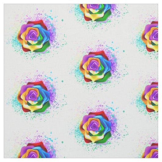 Tissu Rose arc-en-ciel coloré (Échantillon)