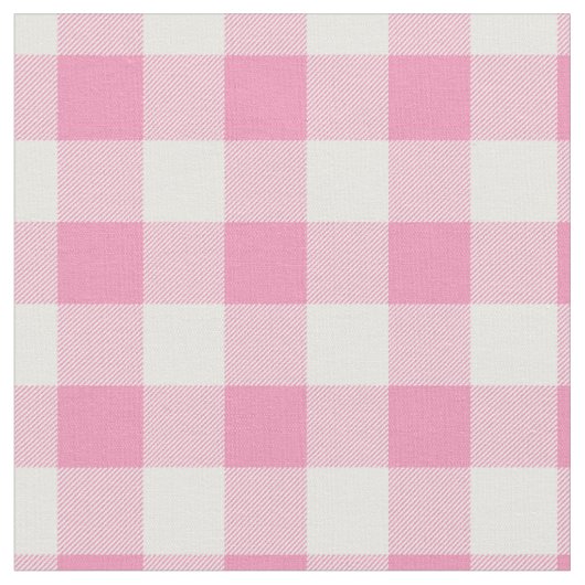 Tissu Rose bébé et carreaux gingham blanc (Fermer)