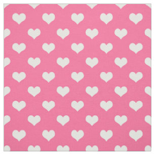 Tissu Rose Blanc amour Coeur Motif Design