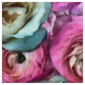 Tissu Rose & Blanc Rose & Peony Flowers (Fermer)