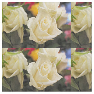 Tissu Rose blanche
