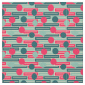 Tissu Rose, Bleu clair, Rectangles Turquoises et cercles (Fermer)