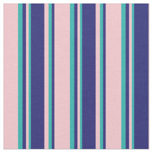 Tissu Rose, Bleu de minuit et Vert de mer clair