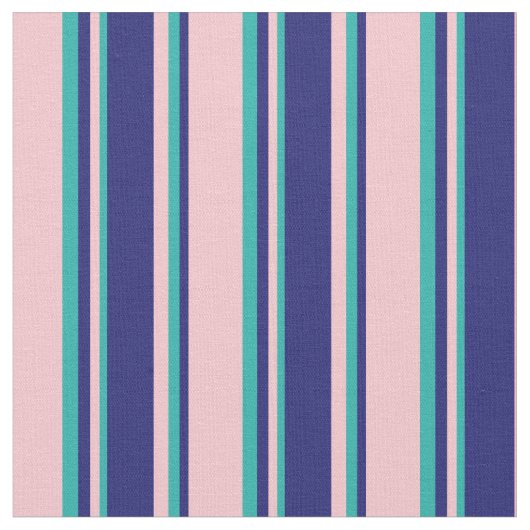 Tissu Rose, Bleu de minuit et Vert de mer clair (Fermer)