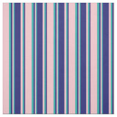 Tissu Rose, Bleu de minuit et Vert de mer clair (Échantillon)