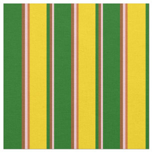 Tissu Rose, Brown, vert foncé, jaune et chocolat