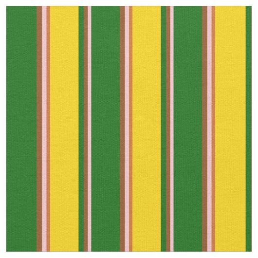 Tissu Rose, Brown, vert foncé, jaune et chocolat (Fermer)