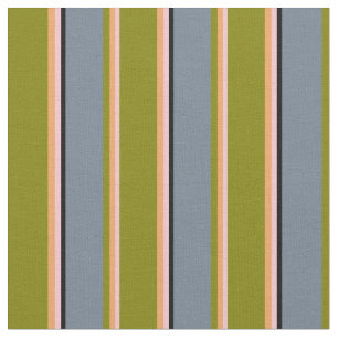 Tissu Rose, Brown, vert, gris ardoise et Motif noir