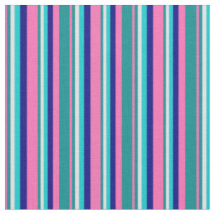 Tissu Rose chaud, Cyan, Lavande, Turquoise foncé & Bleu
