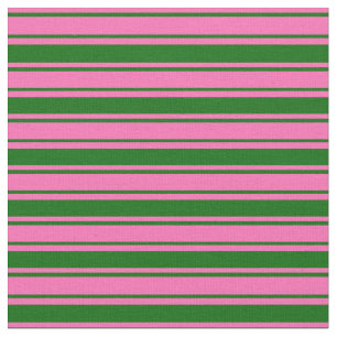 Tissu Rose chaud et vert foncé Motif des rayures