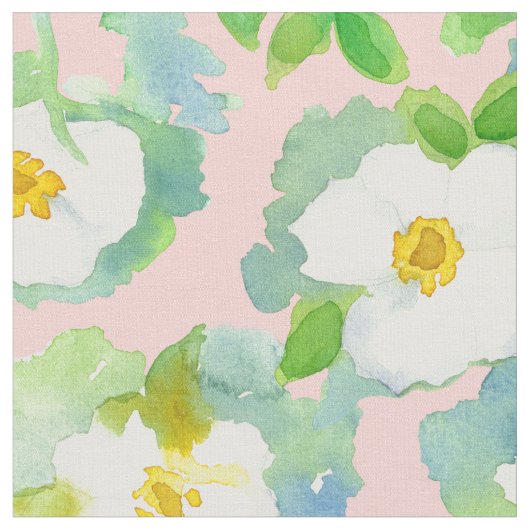 Tissu Rose Cherokee blanc rose pâle (Fermer)