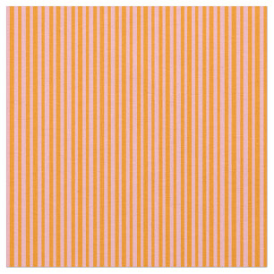 Tissu Rose clair et Motif orange foncé