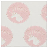 Tissu Rose clair moderne rose blanc magique Unicorne (Fermer)