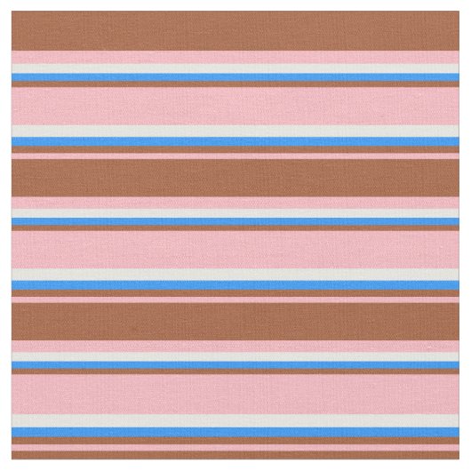 Tissu Rose clair, Sienne, Bleu & Bleu (Fermer)