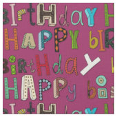 Tissu rose d'anniversaire heureux (Fermer)