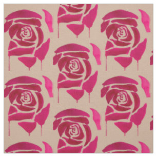 Tissu Rose d'aquarelle Abstraite art original floral