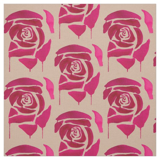 Tissu Rose d'aquarelle Abstraite art original floral (Échantillon)